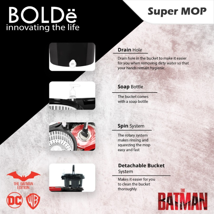 Bolde Super MOP Alat Pel Lantai Batman Edition